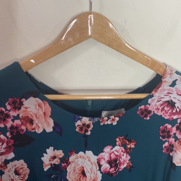 Eliza J matte jersey stretch knit floral print midi dress size 24W - Picture 5 of 13